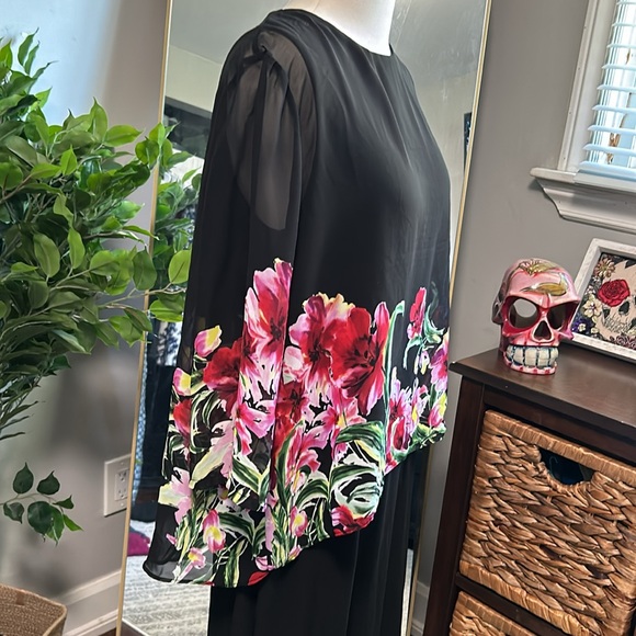 Joseph Ribkoff Tank Dress with Floral Overlay - Picture 4 of 9